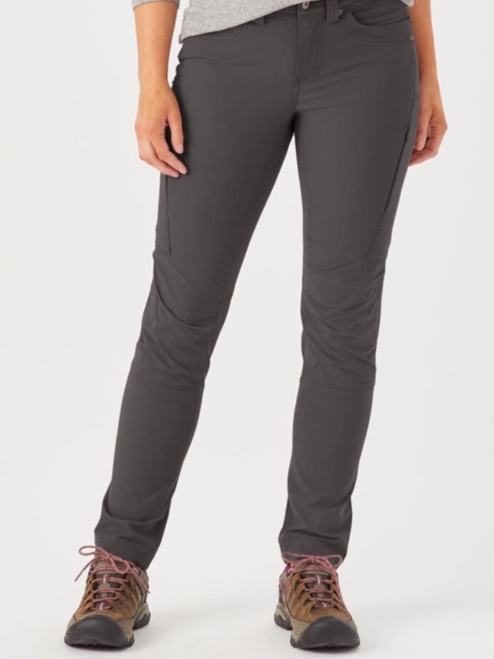 Duluth Trading Co. Flexpedition Slim Leg Pants Dark Grey Articulated Knees